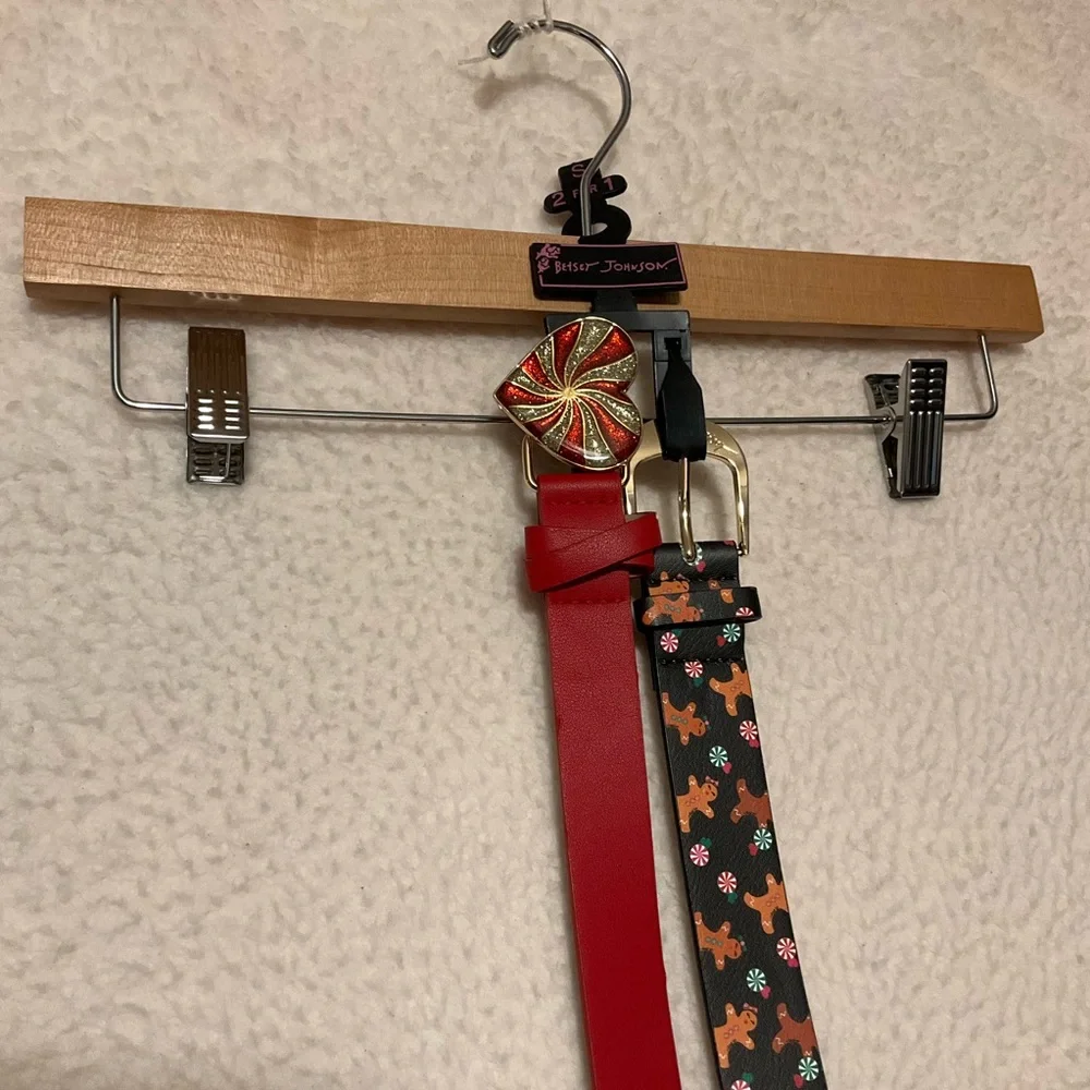 BETSEY JOHNSON sz Small Belt Pack Heart and Gingerbread Designs Red Black NWT